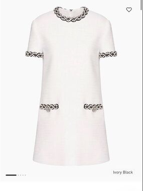 Valentino Ivory and Black Mini Dress